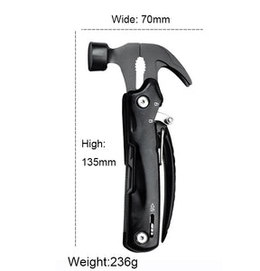 Multitool Black Nail Claw Mini Hammer Stainless Steel Tool 9 Functions in 1  Tool