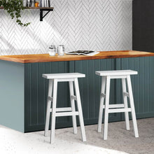 Load image into Gallery viewer, Artiss Bar Stools Kitchen Counter Stools Wooden Chairs White x2
