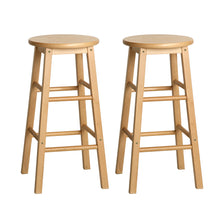 Load image into Gallery viewer, Artiss 2x Bar Stools Round Chairs Wooden Nature
