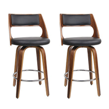 Load image into Gallery viewer, Artiss Set of 2 Wooden Bar Stools - Black
