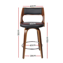 Load image into Gallery viewer, Artiss Set of 2 Wooden Bar Stools - Black
