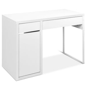 Artiss Metal Desk With Storage Cabinets - White
