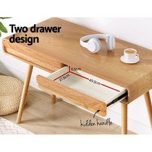 Load image into Gallery viewer, Artiss Computer Desk Drawer Natural Wood 100CM
