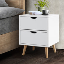 Load image into Gallery viewer, Artiss Bedside Table 2 Drawers - BODEN White
