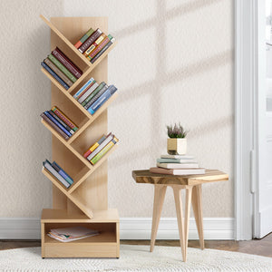 Artiss Tree Bookshelf 7 Tiers - ECHO Oak