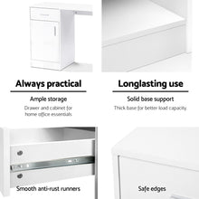 Load image into Gallery viewer, Artiss Computer Desk Drawer Cabinet White 100CM
