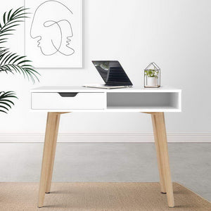 Artiss Office Computer Desk Study Table Storage Drawers Student Laptop White