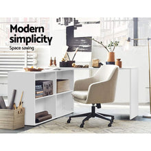 Load image into Gallery viewer, Artiss Computer Desk Bookshelf White 130CM
