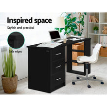 Load image into Gallery viewer, Artiss Computer Desk Drawer Shelf Cabinet Black 120CM
