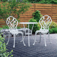 Load image into Gallery viewer, Gardeon 3PC Outdoor Setting Bistro Set Chairs Table Cast Aluminum Patio Furniture Tulip White
