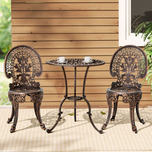 Load image into Gallery viewer, Gardeon 3PC Patio Furniture Outdoor Bistro Set Dining Chairs Aluminium Bronze

