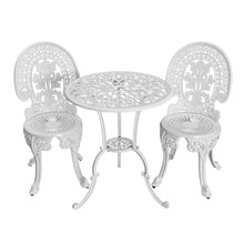 Load image into Gallery viewer, Gardeon 3PC Patio Furniture Outdoor Bistro Set Dining Chairs Aluminium White
