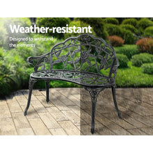 Load image into Gallery viewer, Gardeon Outdoor Garden Bench Seat 100cm Cast Aluminium Patio Chair Vintage Green
