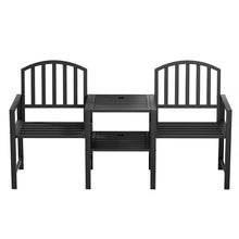 Load image into Gallery viewer, Gardeon Outdoor Garden Bench Seat Loveseat Steel Table Chairs Patio Furniture Black

