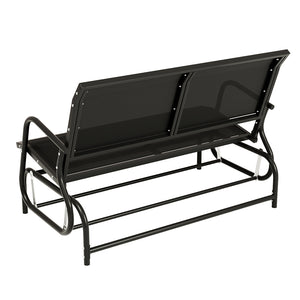 Gardeon Outdoor Garden Bench Seat Swing Glider Rocking 2 Seater Patio Furniture Black