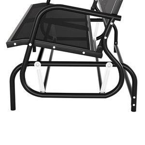 Gardeon Outdoor Garden Bench Seat Swing Glider Rocking 2 Seater Patio Furniture Black