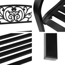 Load image into Gallery viewer, Gardeon Outdoor Garden Bench Seat Steel Outdoor Furniture 3 Seater Park Black
