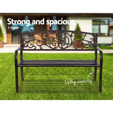Load image into Gallery viewer, Gardeon Outdoor Garden Bench Seat Steel Outdoor Furniture 3 Seater Park Bronze

