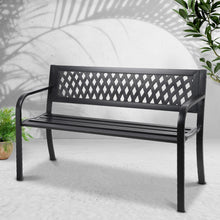 Load image into Gallery viewer, Gardeon Outdoor Garden Bench Seat Steel Outdoor Furniture 2 Seater Park Black
