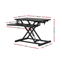 Load image into Gallery viewer, Artiss Standing Desk Riser Height Adjustable Black 80CM
