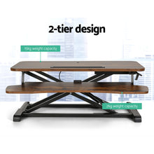 Load image into Gallery viewer, Artiss Standing Desk Riser Height Adjustable Rustic Brown 80CM
