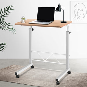 Artiss Laptop Desk Table Adjustable 60CM Light Wood