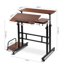 Load image into Gallery viewer, Artiss Laptop Desk Table Adjustable Dark Wood 80CM
