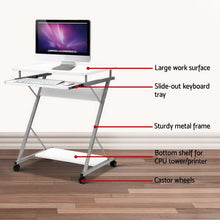 Load image into Gallery viewer, Artiss Computer Desk Keyboard Tray Shelf White 60CM
