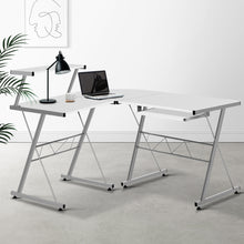 Load image into Gallery viewer, Artiss Computer Desk L-Shape Keyboard Tray Shelf White
