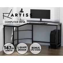 Load image into Gallery viewer, Artiss Computer Desk L-Shape CPU Stand Black 147CM
