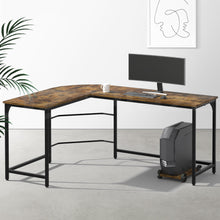 Load image into Gallery viewer, Artiss Computer Desk L-Shape CPU Stand Brown 147CM
