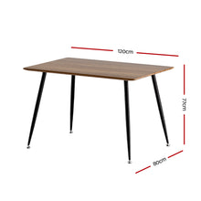 Load image into Gallery viewer, Artiss Dining Table 4 Seater Kitchen Cafe Wooden Table Rectangular 120CM
