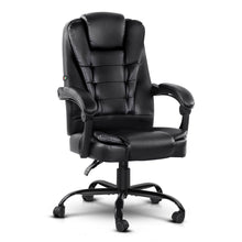 Load image into Gallery viewer, Artiss 2 Point Massage Office Chair PU Leather Black
