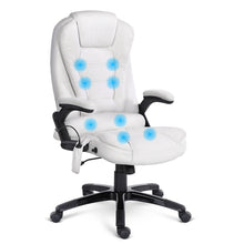 Load image into Gallery viewer, 8 Point PU Leather Reclining Massage Chair - White
