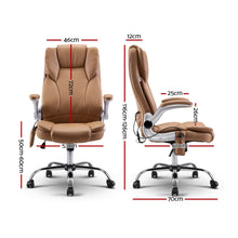 Load image into Gallery viewer, Artiss 8 Point Massage Office Chair PU Leather Espresso
