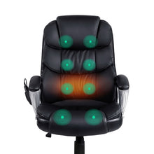 Load image into Gallery viewer, Artiss 8 Point Massage Office Chair Heated Seat PU Black
