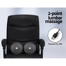 Load image into Gallery viewer, Artiss 2 Point Massage Office Chair PU Leather Black

