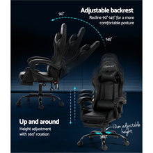 Load image into Gallery viewer, Artiss 6 Point Massage Gaming Office Chair Footrest Black
