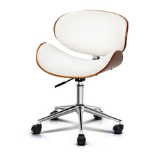 Load image into Gallery viewer, Artiss Wooden &amp; PU Leather Office Desk Chair - White
