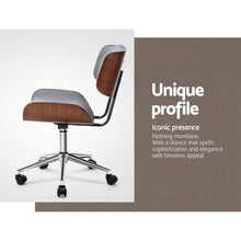 Load image into Gallery viewer, Artiss Wooden Office Chair Fabric Seat Grey
