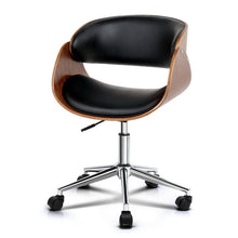 Load image into Gallery viewer, Artiss Wooden &amp; PU Leather Office Desk Chair - Black
