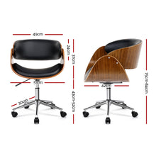 Load image into Gallery viewer, Artiss Wooden Office Chair Leather Seat Black
