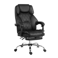 Load image into Gallery viewer, Artiss Executive Office Chair Leather Footrest Black
