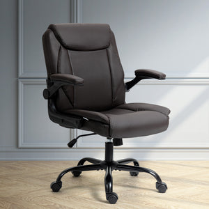 Artiss Executive Office Chair Mid Back Brown