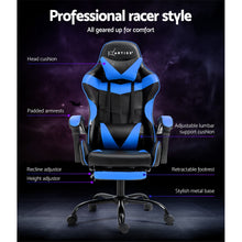 Load image into Gallery viewer, Artiss Gaming Office Chair Recliner Footrest Blue
