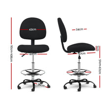 Load image into Gallery viewer, Artiss Office Chair Drafting Stool Fabric Chairs Black
