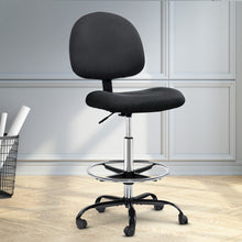 Load image into Gallery viewer, Artiss Office Chair Drafting Stool Fabric Chairs Black
