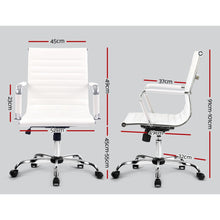 Load image into Gallery viewer, Artiss Office Chair PU Leather Mid Back White
