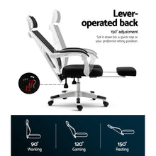 Load image into Gallery viewer, Artiss Mesh Office Chair Recliner Black White
