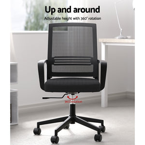 Artiss Mesh Office Chair Computer Gaming Desk Chairs Work Study Mid Back Black